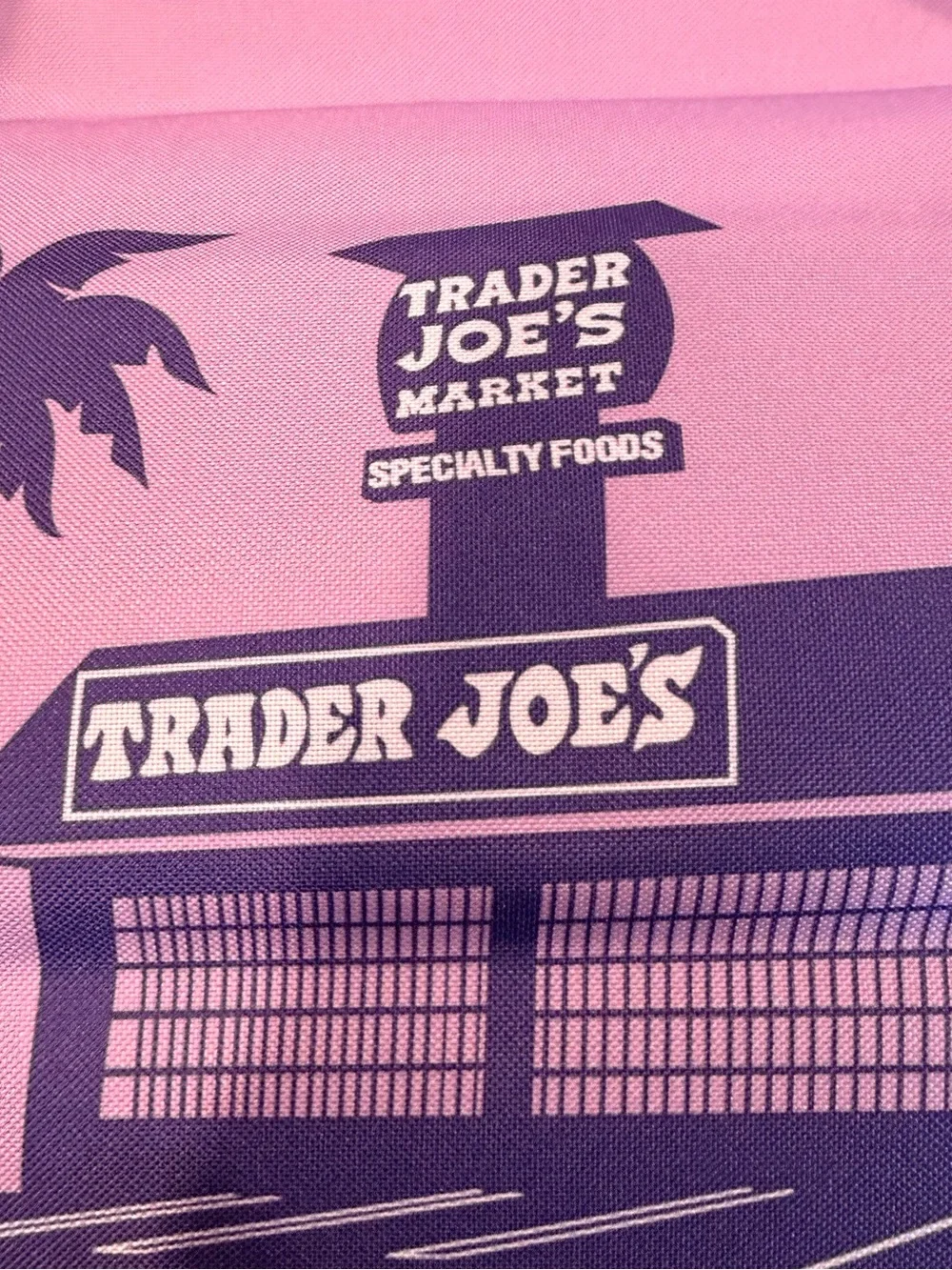 Trader Joe’s Pasadena 1967 Insulated Cooler Tote Bag Purple Zip Beach Picnic